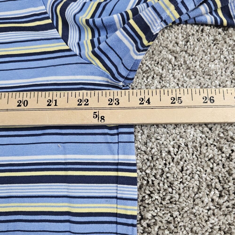 Vintage Polo Ralph Lauren Shirt Mens Large Blue Striped Pima Casual Golf Preppy - Picture 8 of 11